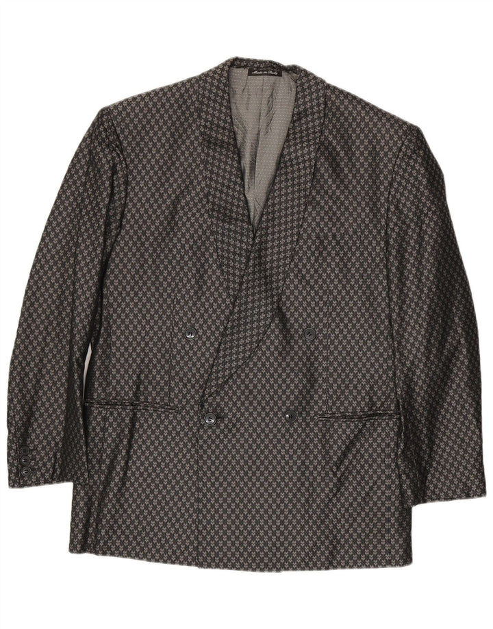 Pal Zileri Herren Zweireihiger Blazer IT 48 Mittelgrau Geometrisch