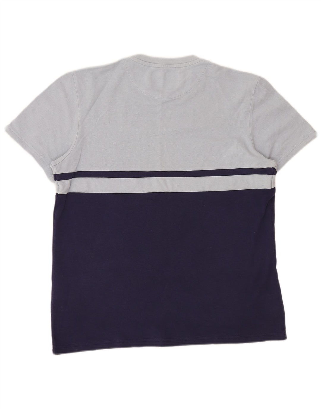 Lyle & Scott Herren-T-Shirt-Oberteil aus mittelblauer, marineblauer Colourblock-Baumwolle