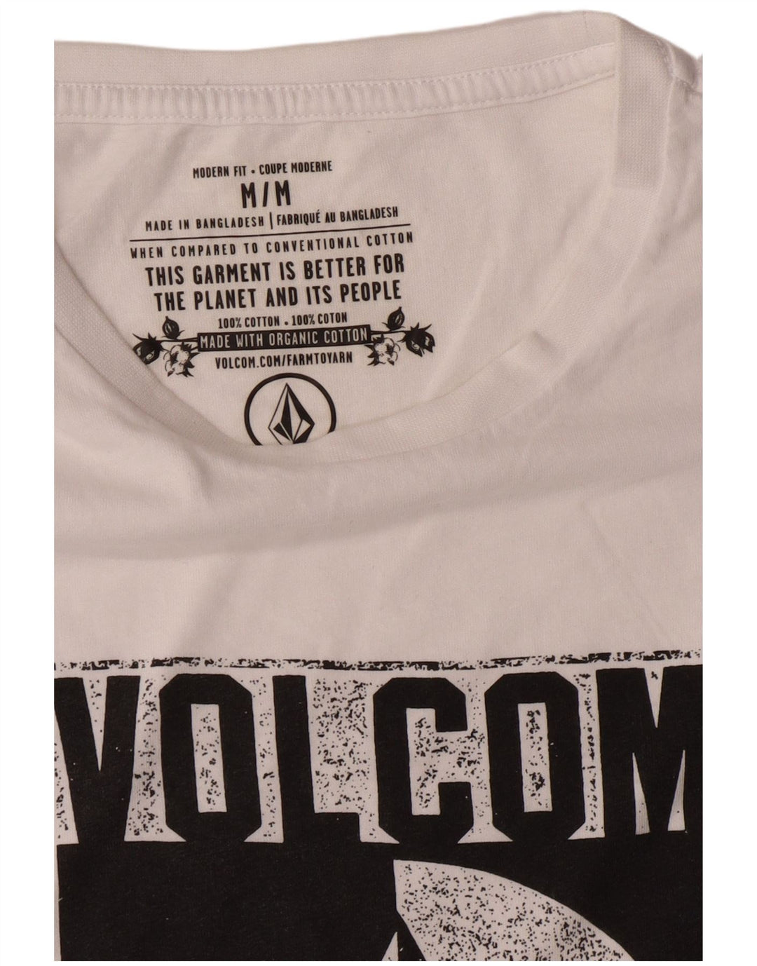 Volcom Herren Modern Fit Graphic T-Shirt Top aus mittelweißer Baumwolle