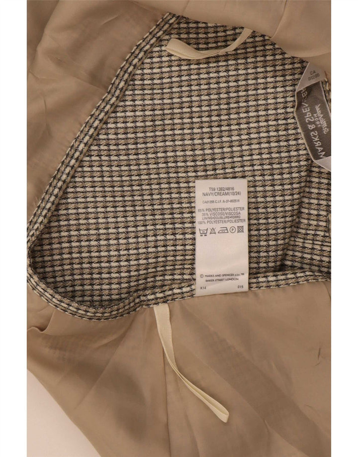 Marks & Spencer Damen Bleistiftrock UK 10 Small W26 Grau kariertes Polyester