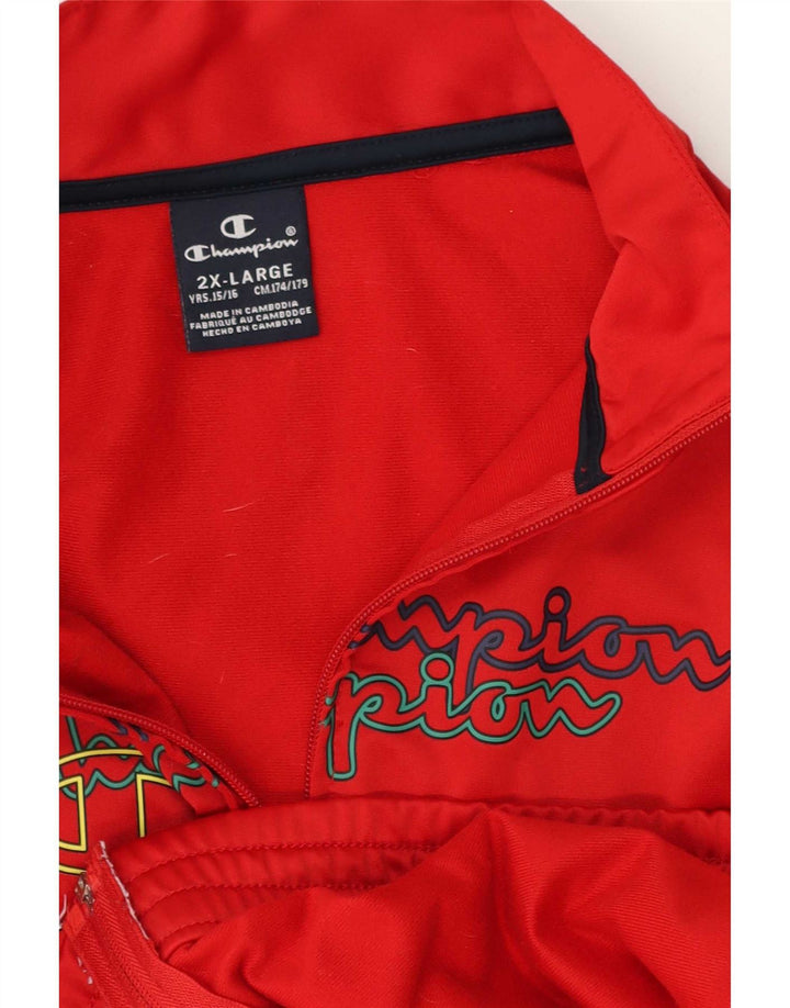 Champion Jungen-Trainingsanzugoberteil mit Grafik, 15–16 Jahre, 2XL, Rot