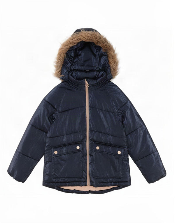 Michael Kors Wattierte Jacke mit Kapuze für Mädchen, 10–11 Jahre, Marineblau, Polyester