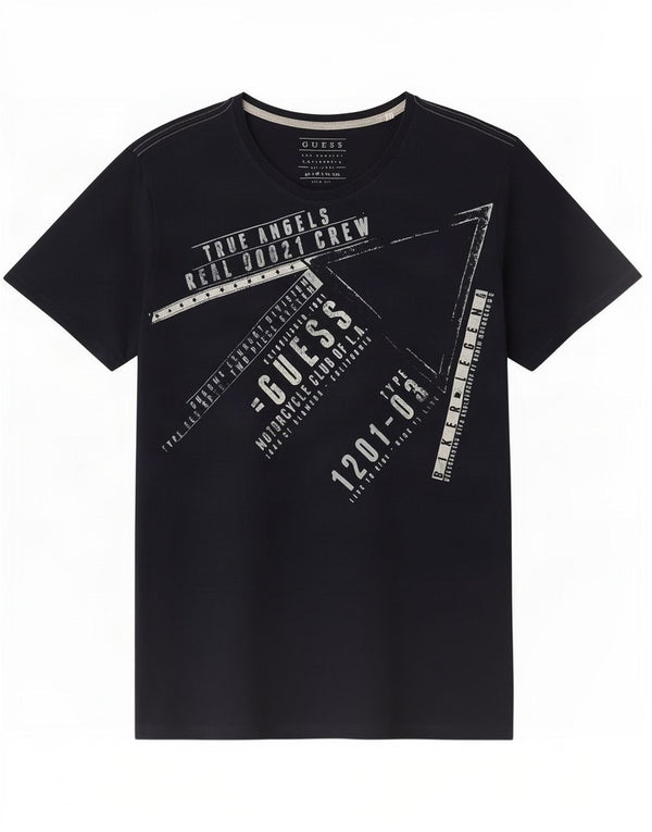 Guess Slim Fit Grafik-T-Shirt für Herren, UK 36, Größe S, Marineblau, Baumwolle