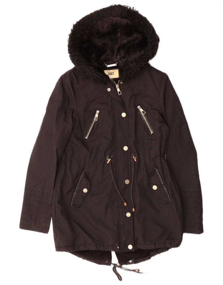 Lipsy Parka-Jacke mit Kapuze für Damen, UK 8, Größe S, Schwarz, Polyester