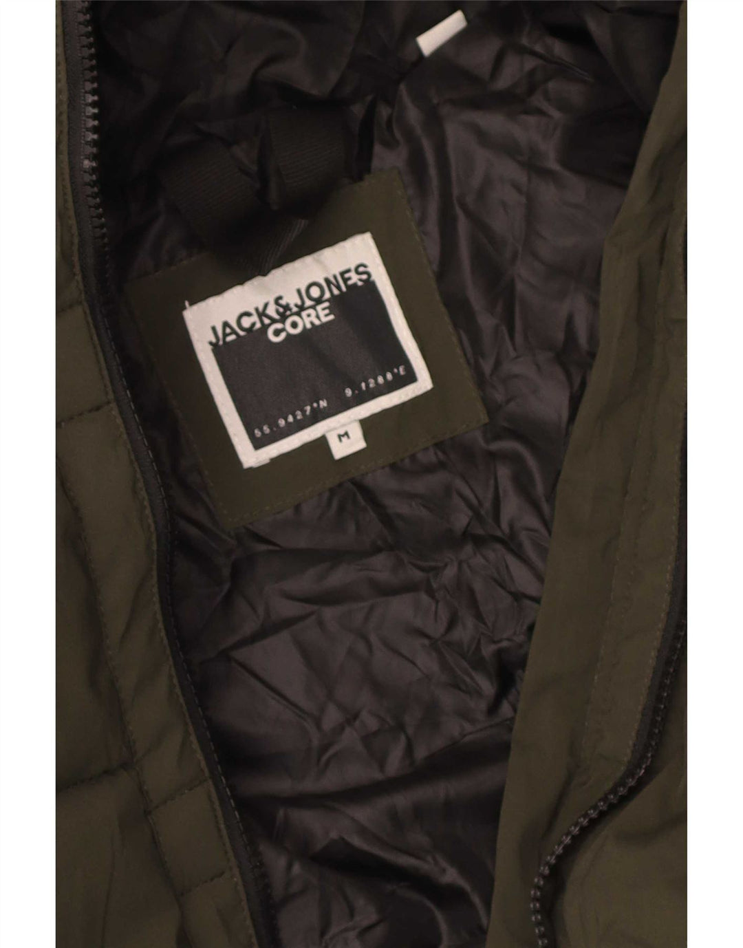 Jack & Jones Herren Graphic Hooded Wattierte Jacke UK 38 Mittelgrün
