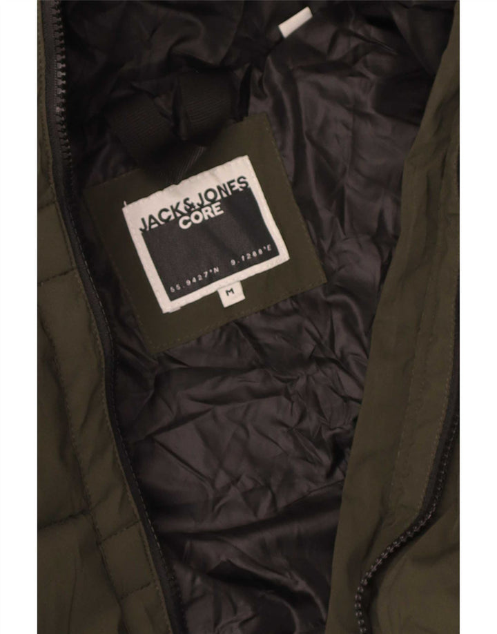 Jack & Jones Herren Graphic Hooded Wattierte Jacke UK 38 Mittelgrün
