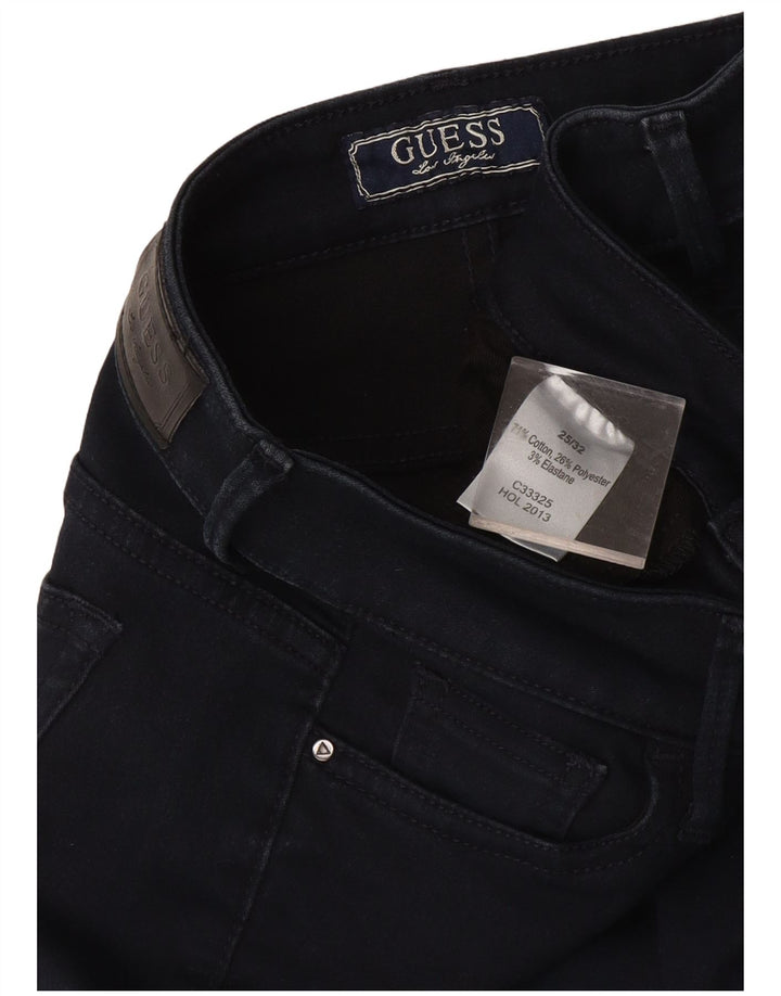 Guess Damen Kate Bootcut Jeans W25 L32 Marineblau Baumwolle