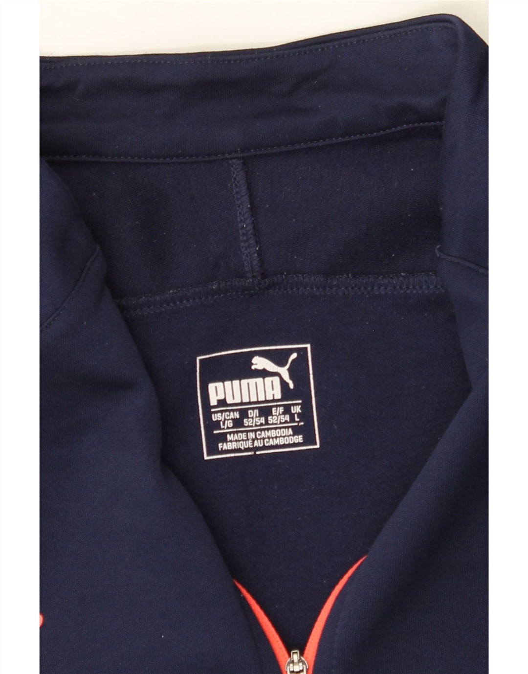PUMA Herren-Pullover-Trainingsanzugoberteil mit Reißverschluss, Größe L, Marineblau