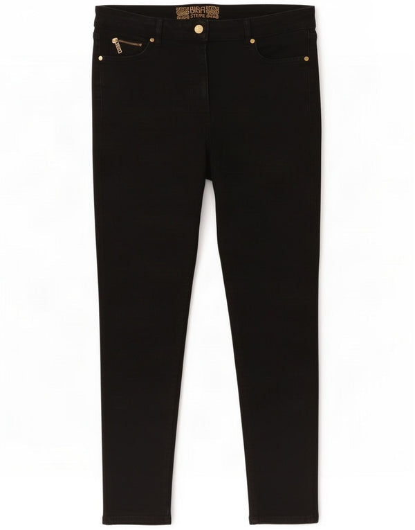 Biba Damen Slim Skinny Jeans W34 L27 Schwarz Baumwolle