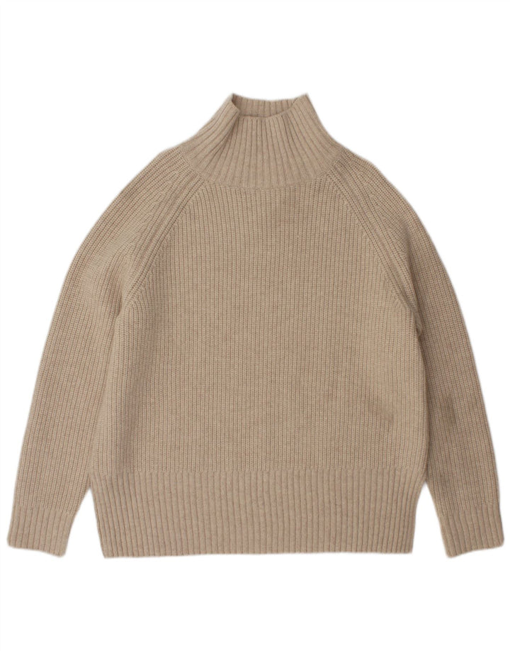 Zara Damen-Pullover mit Rollkragen, übergroß, Gr. 10, Größe S, beige Wolle
