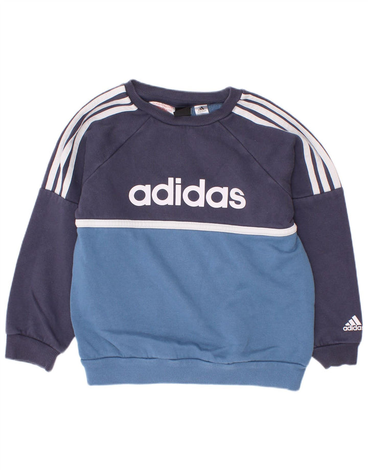 Adidas Jungen Grafik-Sweatshirt-Pullover, 2–3 Jahre, Marineblau, Farbblock