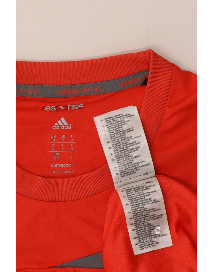 Adidas Herren Climacool T-Shirt Top Mittelrotes Colourblock-Polyester