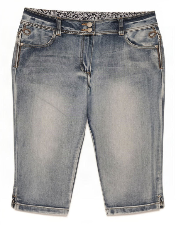 M&Co Damen Bermuda Denim Shorts UK 14 Large W34 Blaue Baumwolle