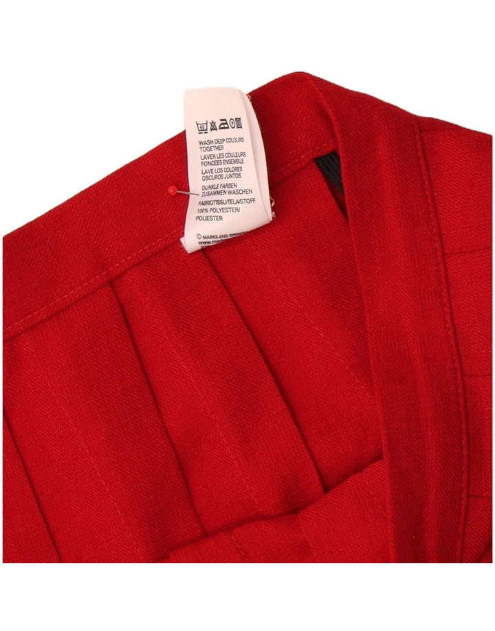 Marks & Spencer Damen Messerfaltenrock UK 16 Large W32 Rot Polyester