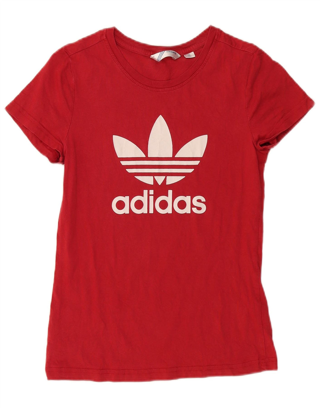 ADIDAS Damen Grafik T-Shirt Top IT 38 Small Rote Baumwolle