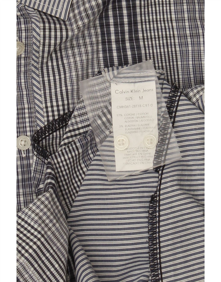 Calvin Klein Jeans Herrenhemd aus mittelblauer Karo-Baumwolle