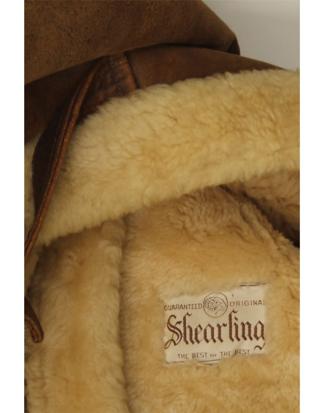 Vintage Herren Shearling Jacke UK 42 XL Braun Shearling