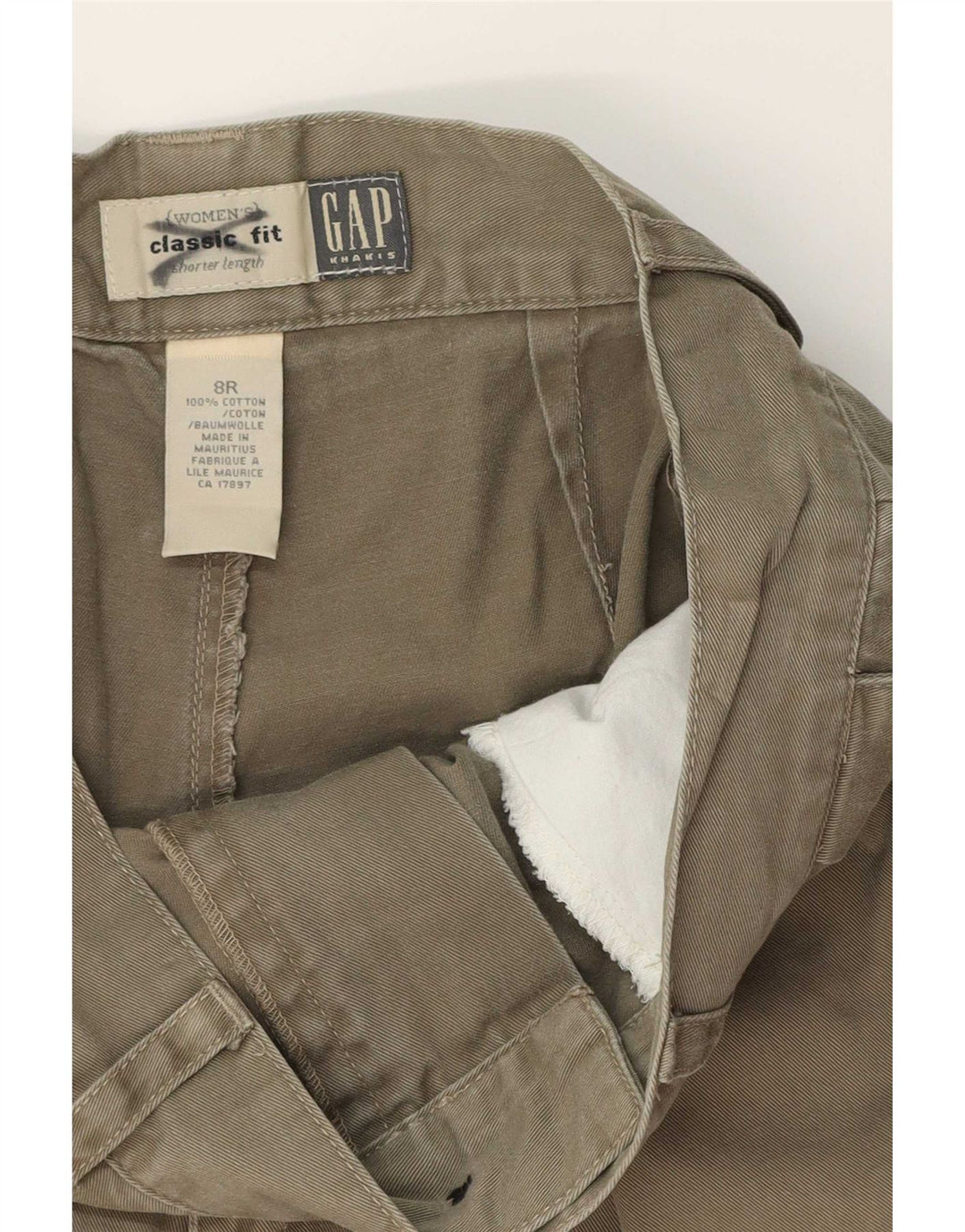 Gap Damen-Chinoshorts mit klassischer Passform, US 8, Mittel, W30, Khaki, Baumwolle