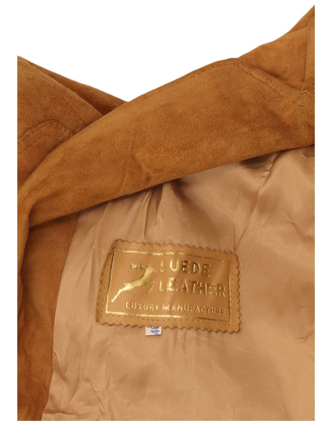 VINTAGE Damen Wildlederjacke IT 46 Großes beiges Leder