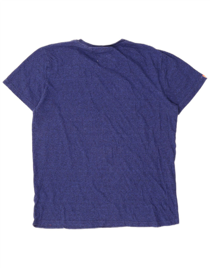 Superdry Herren T-Shirt-Oberteil aus Baumwolle in mittlerer Marineblau-Meseloptik
