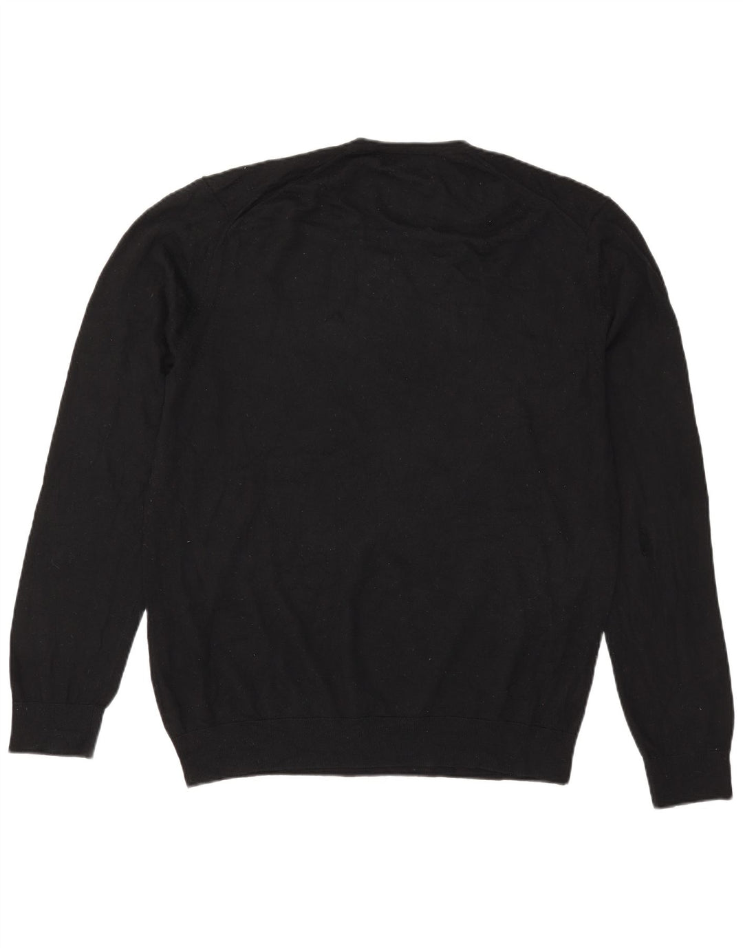 Marks & Spencer Herren-Pullover mit V-Ausschnitt, XL, schwarze Merinowolle