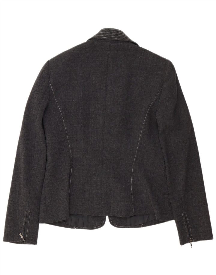 Luisa Spagnoli Damen Blazer Jacke IT 44 Mittelgraue Wolle