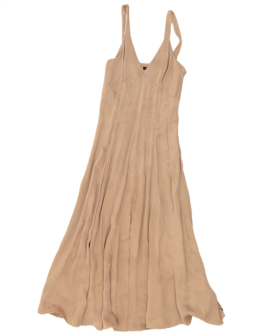 Massimo Dutti Damen Ärmelloses Maxikleid EU 34 2XS Beige Polyester