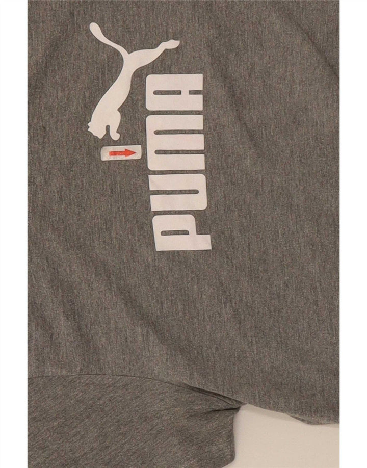 Puma Damen Graphic T-Shirt Top UK 12 Mittelgrau meliert