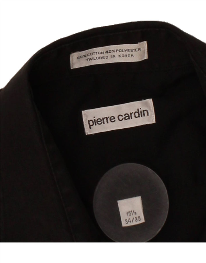 PIERRE CARDIN Mens Shirt Size 15 1/2 Medium Black Cotton Vintage Pierre Cardin and Second-Hand Pierre Cardin from Messina Hembry 