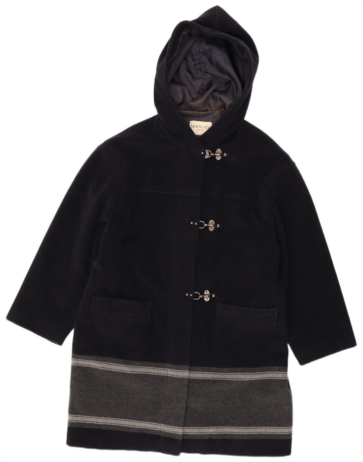 Max & Co. Damen-Dufflecoat mit Kapuze, UK 14, Large, Marineblau, Farbblock
