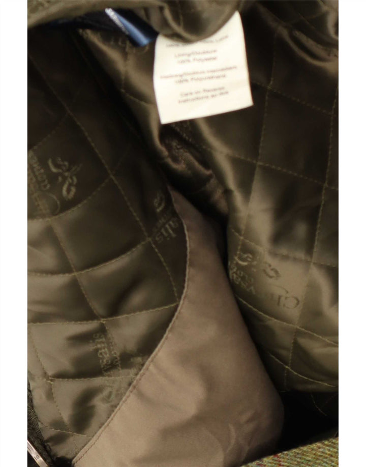 Chrysalis Herren-Utility-Jacke UK 44 2XL Khaki karierte Wolle