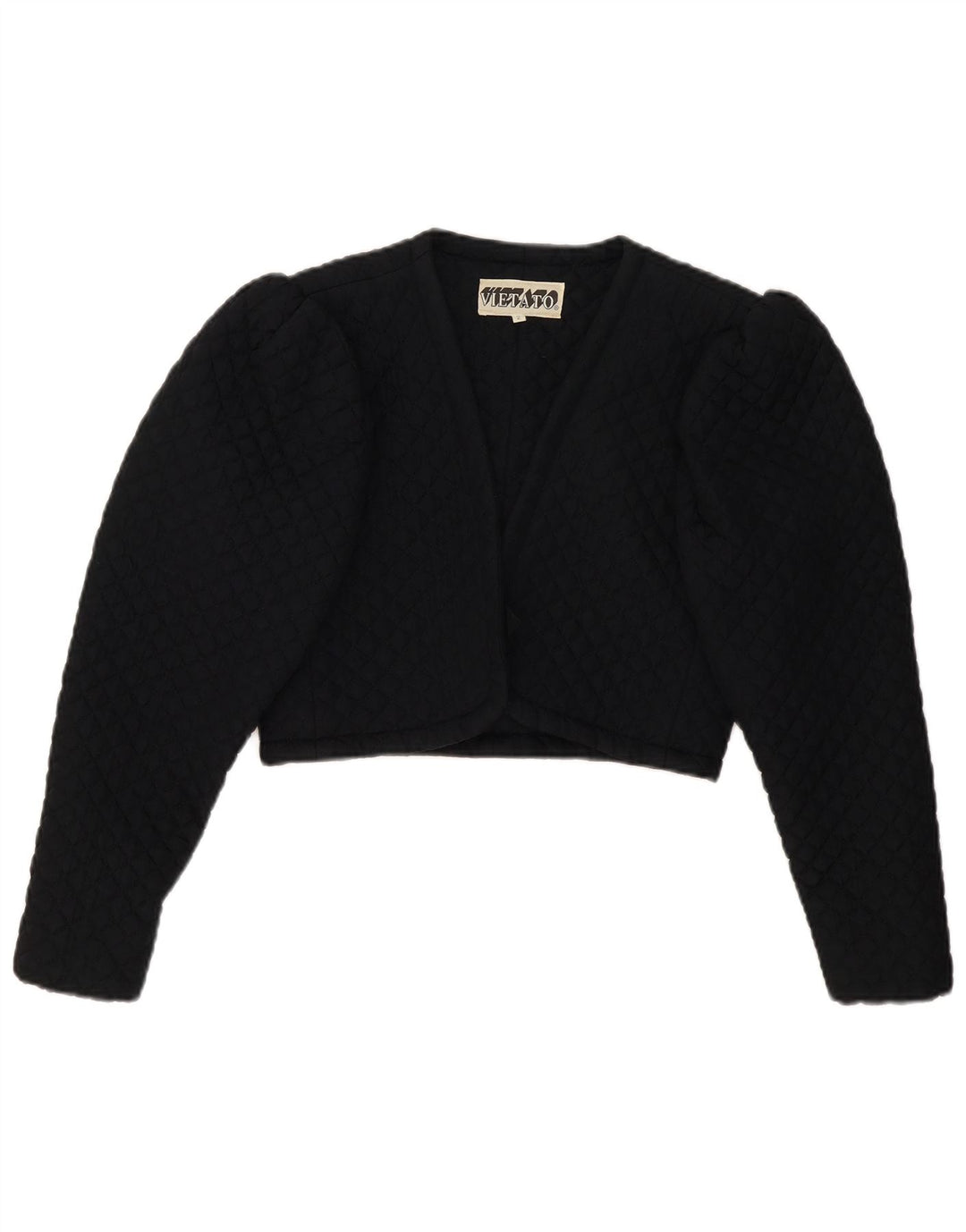 Vintage Damen Crop Bolero Jacke UK 8 Small Schwarz