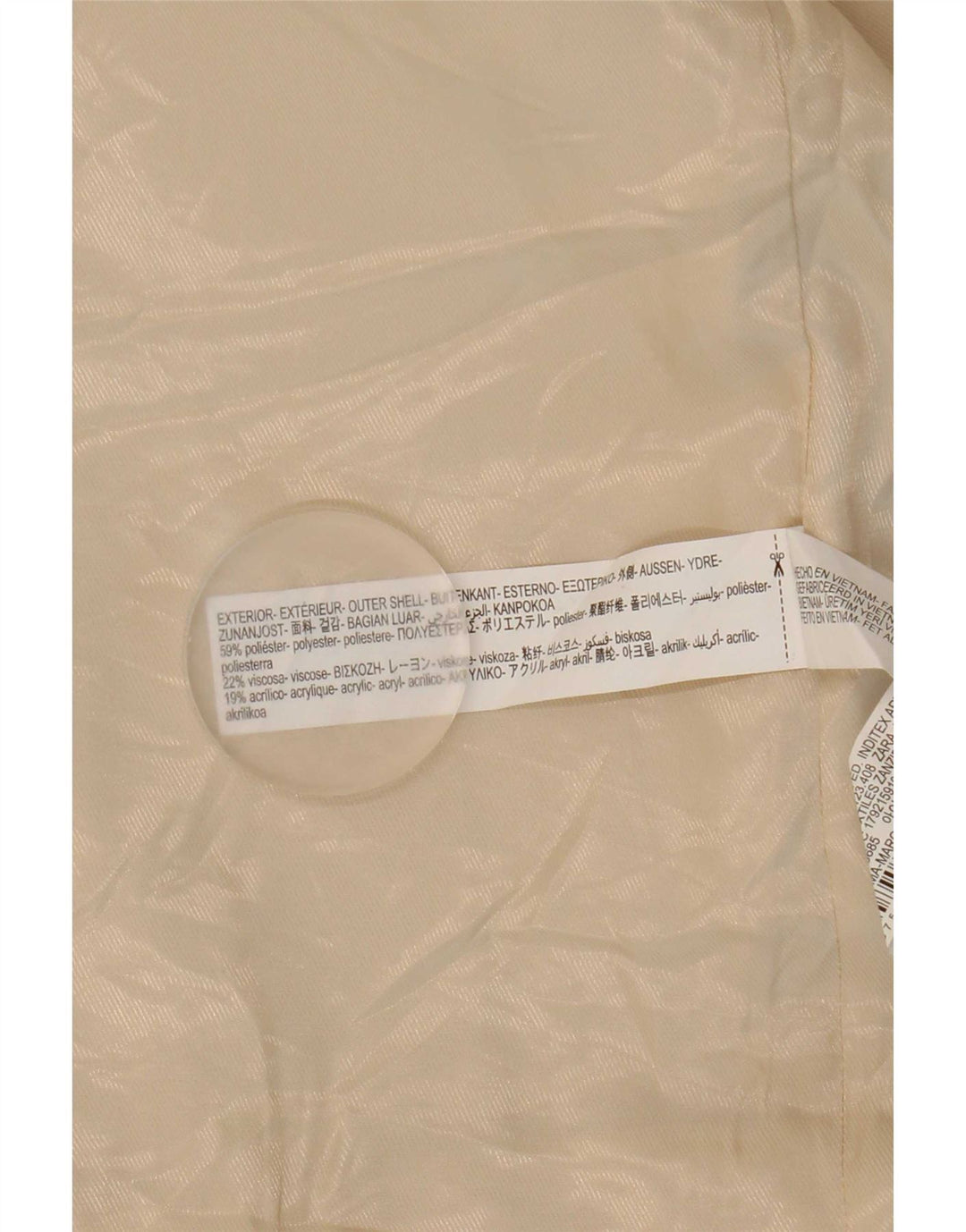 Zara Damen Übergroßer Mantel UK 16 Large Beige Polyester