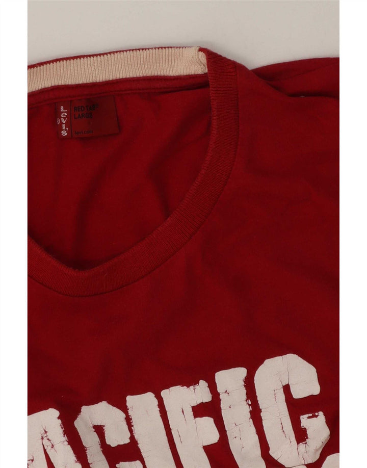 Levi's Herren T-Shirt mit Grafik, Größe L, Rot