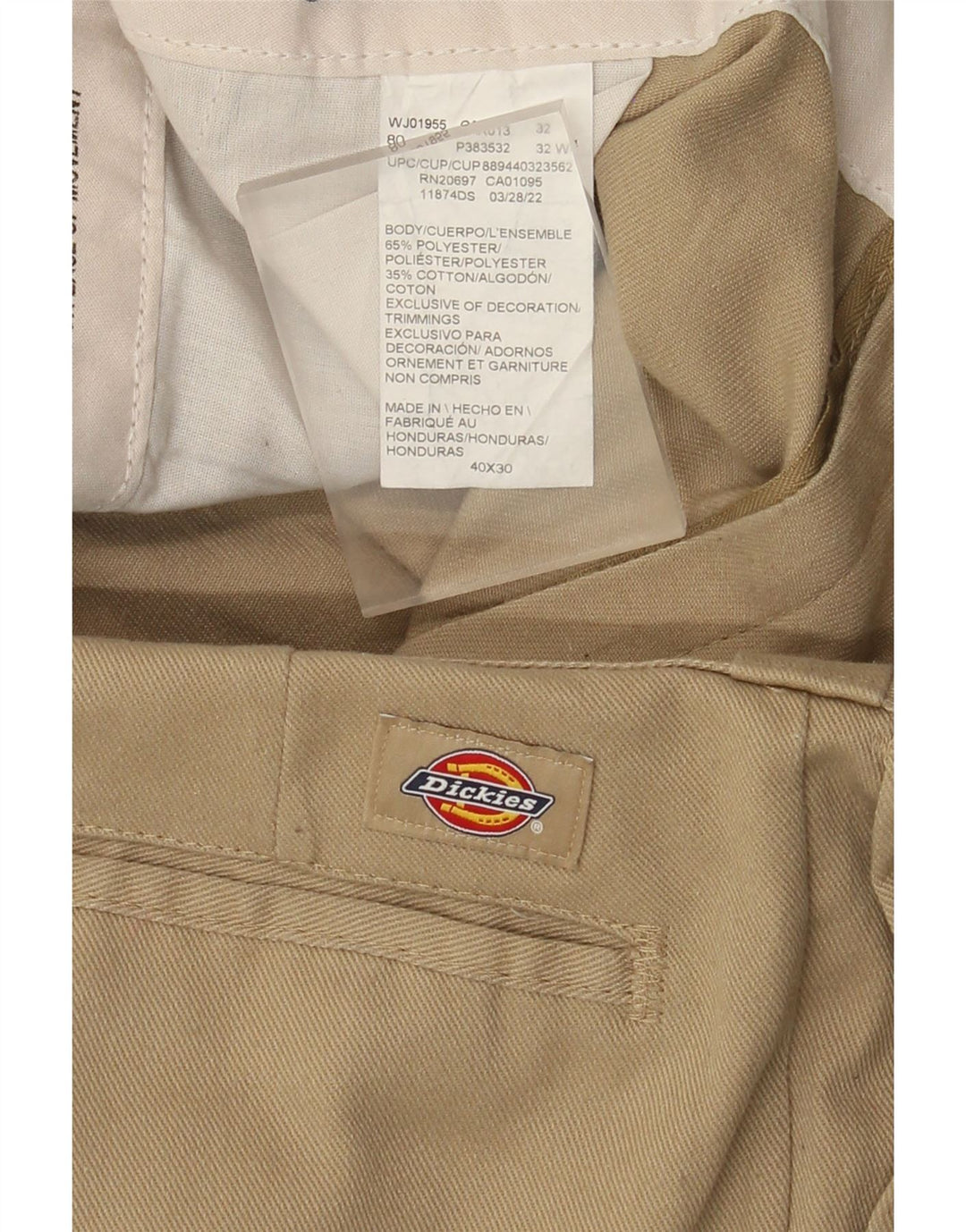 Dickies Gerade Herren-Chinohose W40 L30 Beige Polyester