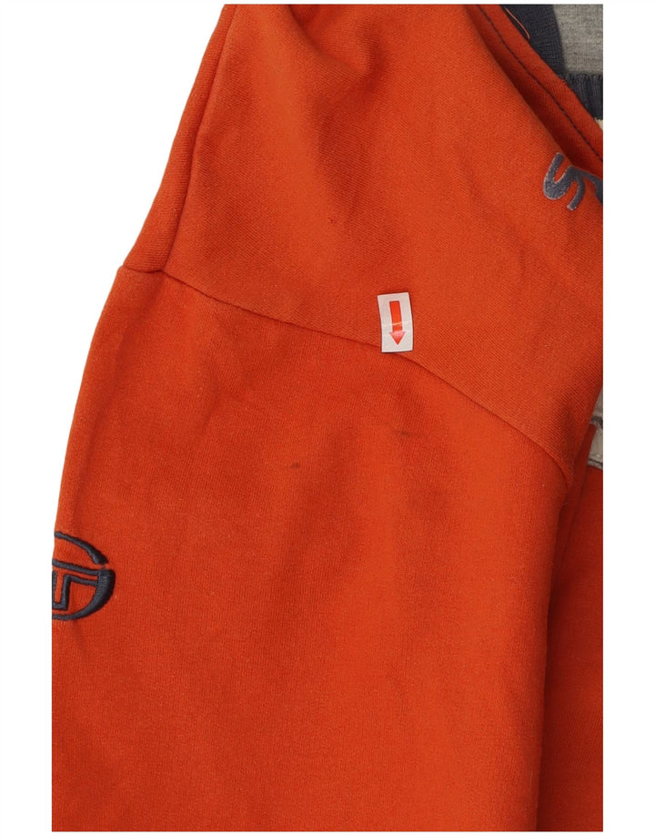 Sergio Tacchini Herren Grafik-Sweatshirt-Pullover aus mitteloranger Baumwolle