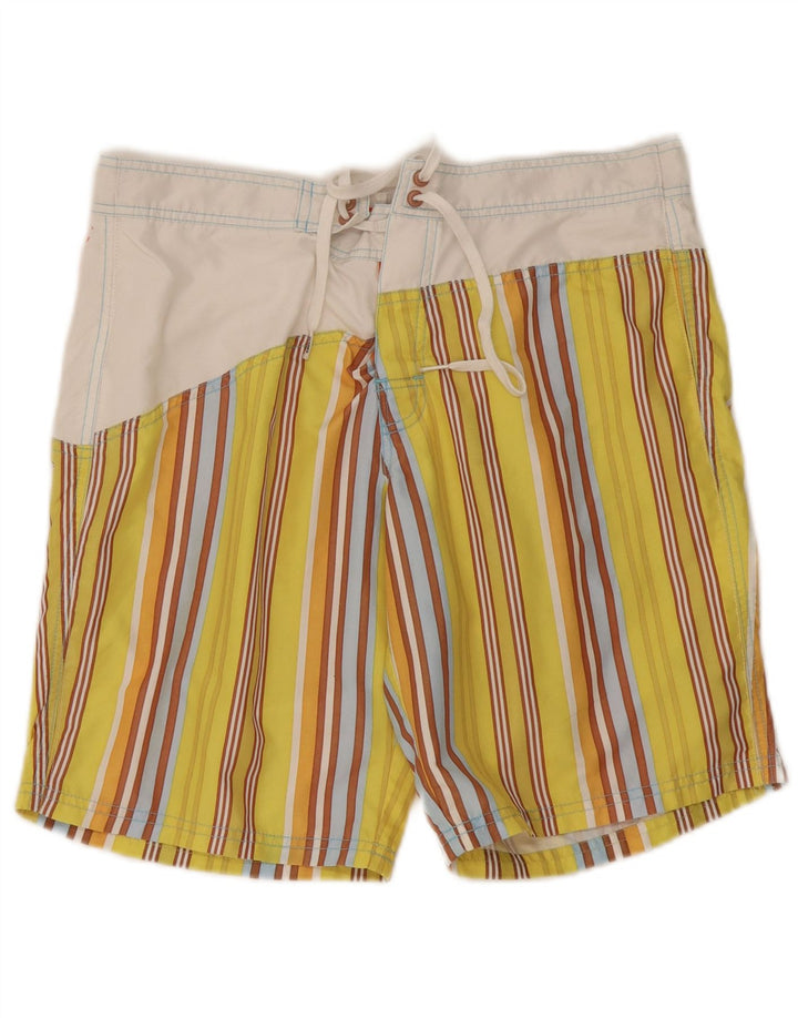 Sundek Herren-Badeshorts mit Grafik, mittelgelb gestreift