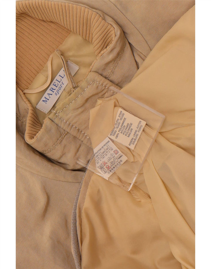 Marella Damen Crop Bomberjacke UK 8 Small Beige Polyamid