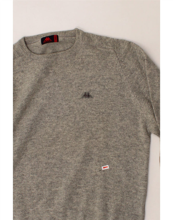 KAPPA Womens Crew Neck Jumper Sweater UK 16 Large Grey Wool Vintage Kappa and Second-Hand Kappa from Messina Hembry 