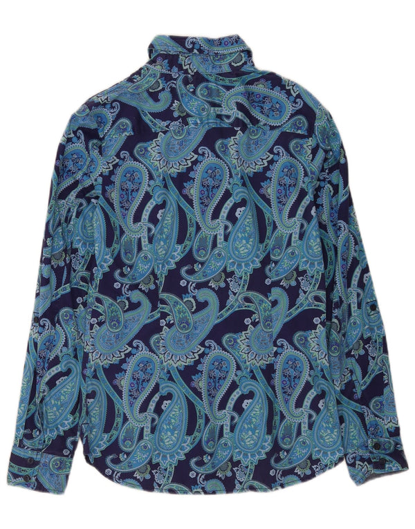 Tommy Hilfiger Damen-Hemd mit klassischer Passform, UK 10, Small Blue Paisley Modern