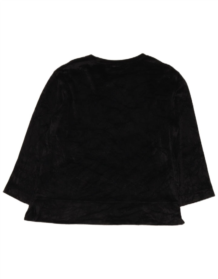 Max Mara Womens Weekend Velour Top 3/4 Ärmel UK 16 Large Schwarz Rayon