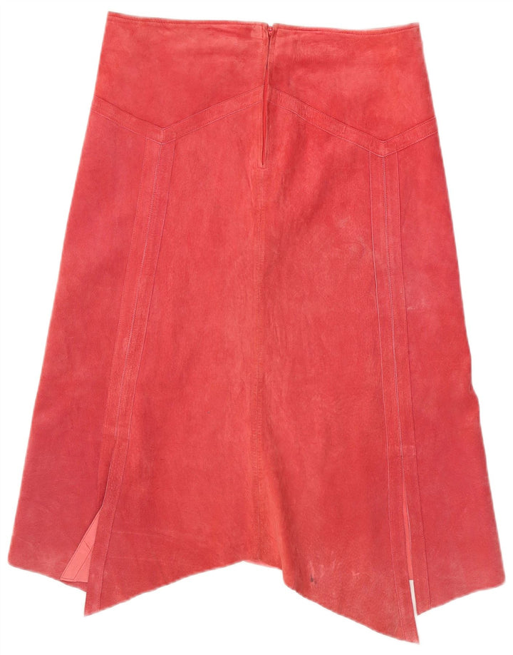 Danier Damen Wildleder Asymmetrischer Rock UK 14 Large W32 Rot Polyester