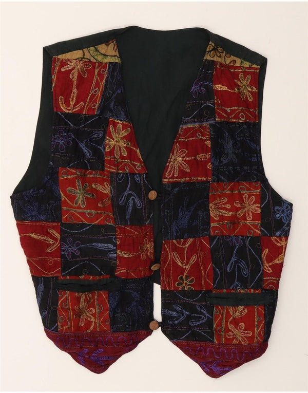 Vintage Herrenweste, groß, mehrfarbig, Patchwork-Baumwolle