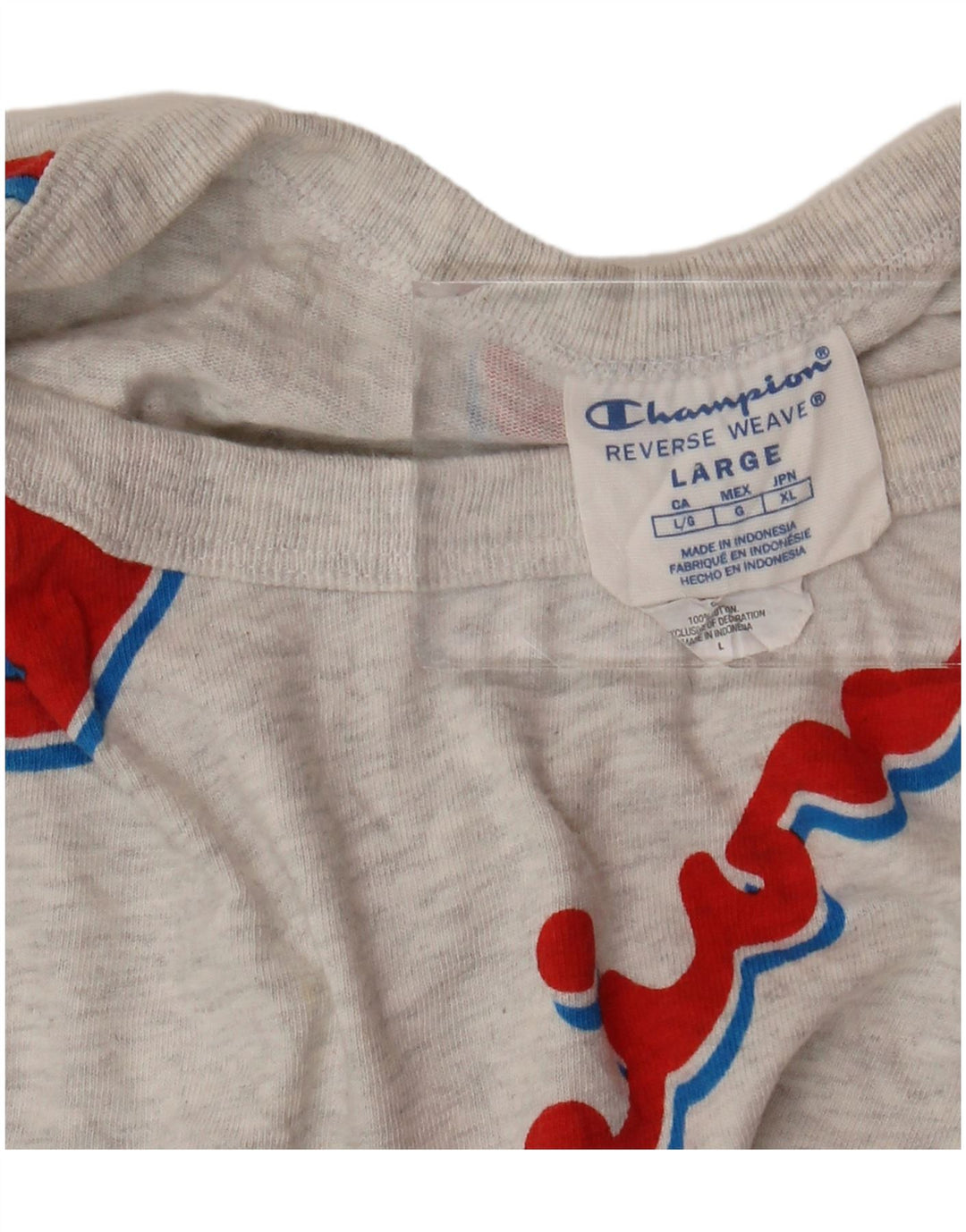 CHAMPION Damen Reverse Weave Crop Graphic T-Shirt Top UK 16 Large Grau