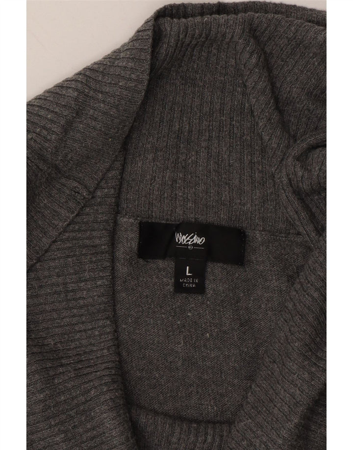 MOSSIMO Womens Roll Neck Jumper Sweater UK 14 Large Grey Nylon Vintage Mossimo and Second-Hand Mossimo from Messina Hembry 