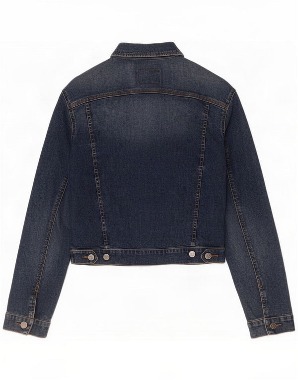 Rifle Womens Crop Denim Jacke UK 18 XL Marineblau Baumwolle