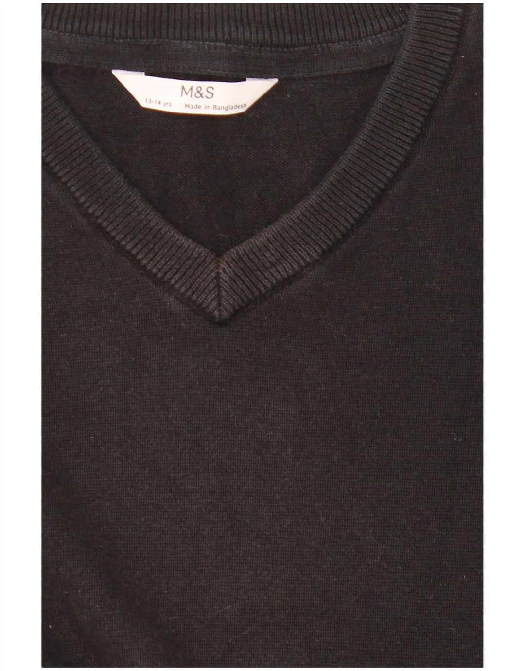 Marks & Spencer Jungen-Pullover mit V-Ausschnitt, 13–14 Jahre, Schwarz