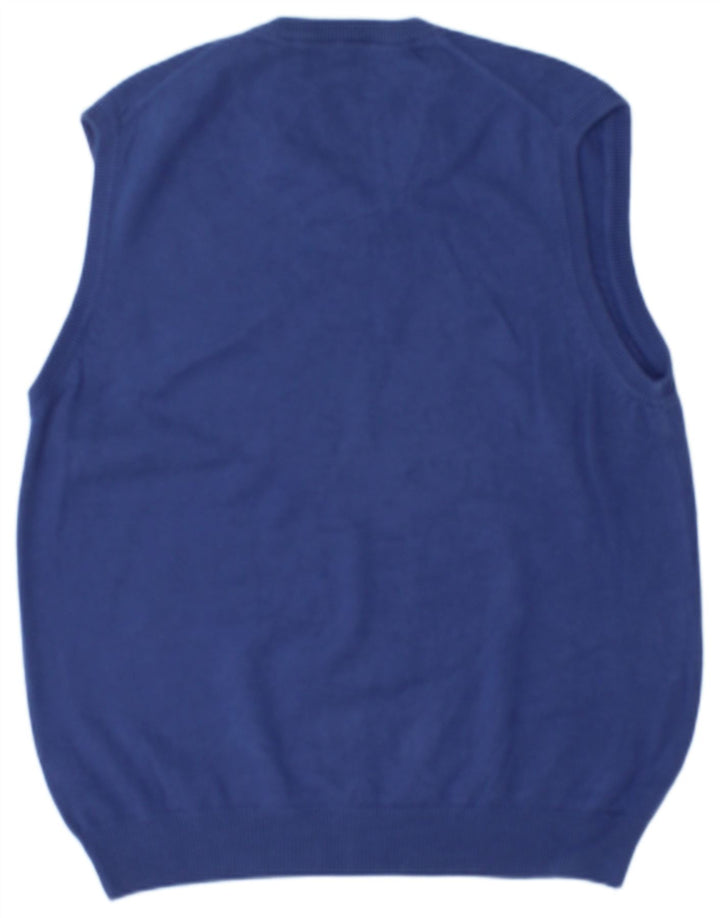 MARKS & SPENCER Herren-Tanktop mit normaler Passform, Größe L, Blau, Baumwolle