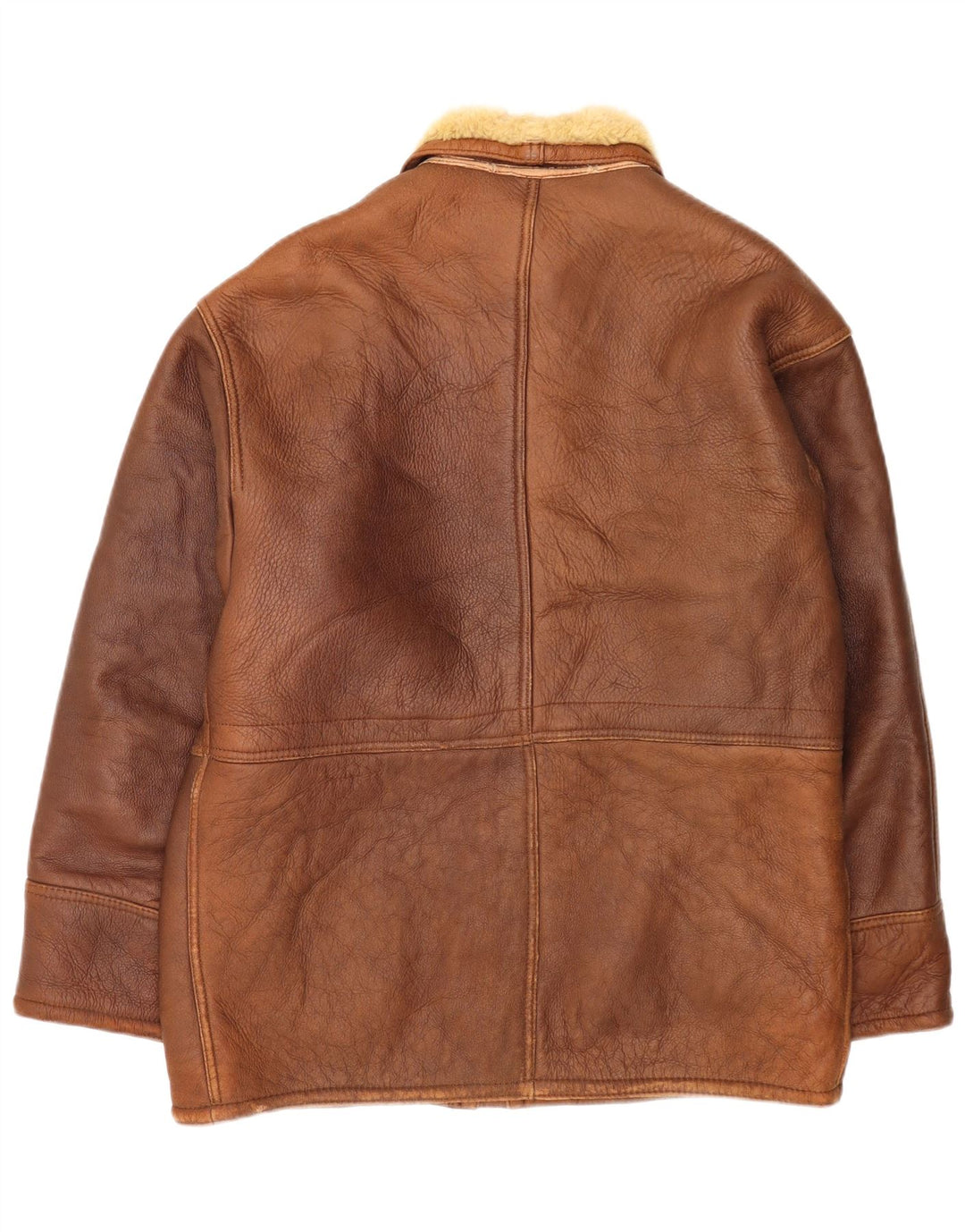 Vintage Herren Shearling Jacke UK 38 Mittelbraun