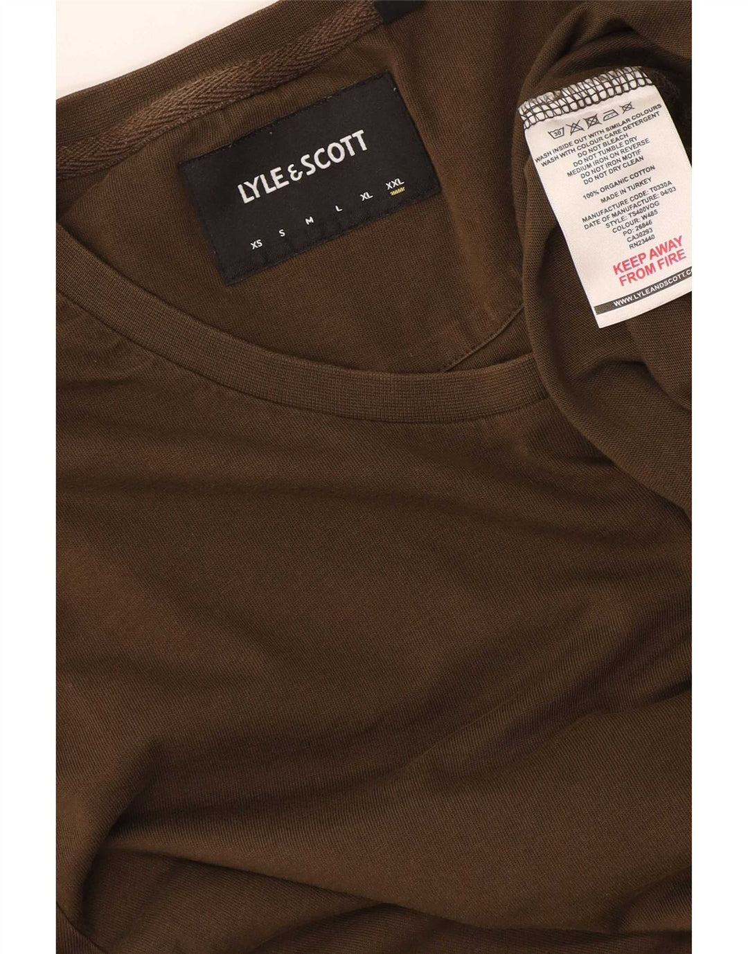 Lyle & Scott Herren T-Shirt Top 2XL Khaki Baumwolle